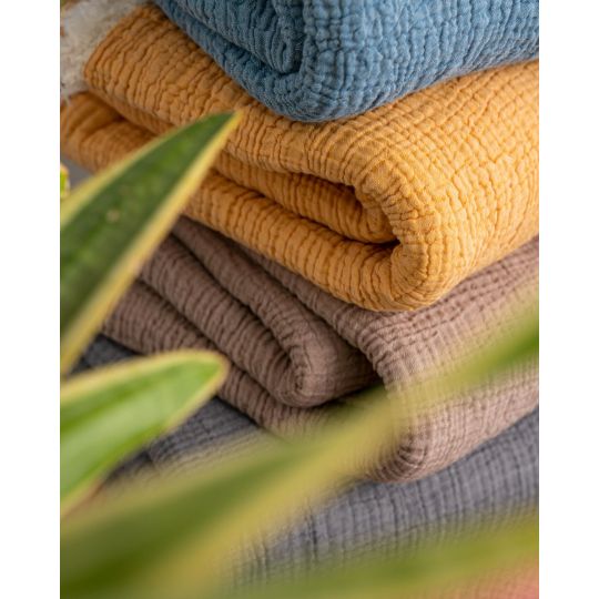 Βαμβακερή Προπλυμένη Κουβέρτα Λίκνου Διπλής 'Οψης με Κρόσσια Tuscany 90x80cm Λίκνου (90x80cm)