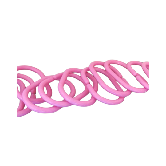 Σετ 12 Τεμαχίων Ροζ Πλαστικοί Κρίκοι Κουρτίνας Μπάνιου Shower Ροζ