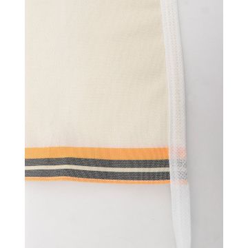 Υφαντό Γάντι Μπάνιου με Γκρι και Κίτρινη Ρίγα Sponge 18x26cm One Size (18x26cm) Εκρού - 