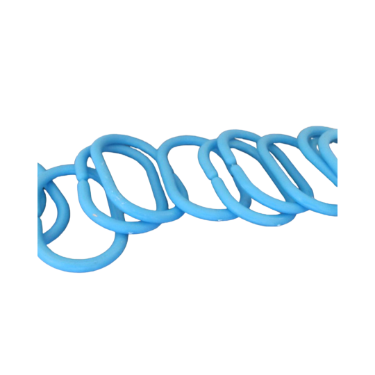 Σετ 12 Τεμαχίων Μπλε Πλαστικοί Κρίκοι Κουρτίνας Μπάνιου Shower Μπλε