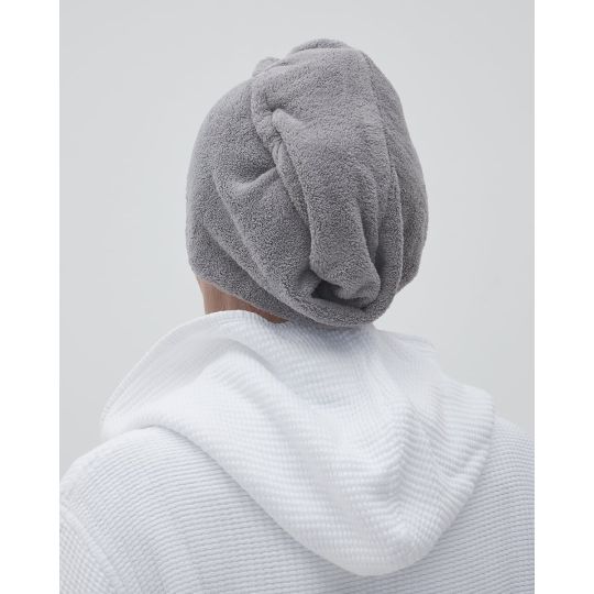 Γκρι Microfiber Πετσέτα Μαλλιών Τυρμπάν Noemi.
  One Size (25x65cm) Γκρι