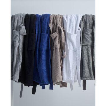 Unisex Βαμβακερό Πετσετέ Μονόχρωμο Μπουρνούζι με Κουκούλα Adore