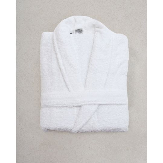 Βαμβακερό Μπουρνούζι με Γιακά Wellness Άσπρο