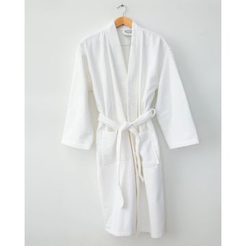 Unisex Λευκό Βαμβακερό Βελουτέ Μπουρνούζι Abraco One Size Άσπρο