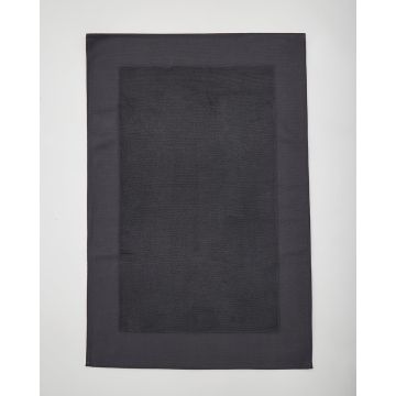 Βαμβακερό Πετσετέ Ανθρακί Δίκλωνο Πατάκι Μπάνιου με Φάσα Irma 60x90cm 60x90cm Ανθρακί - 