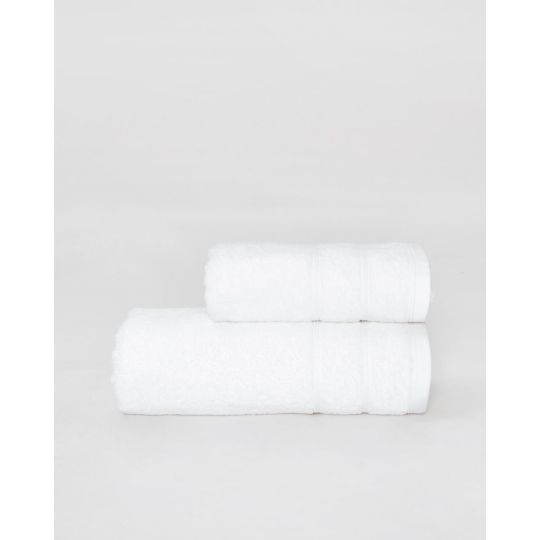 Βαμβακερή Λευκή Πετσέτα με Ανάγλυφες Ρίγες Dixon 620gsm. 