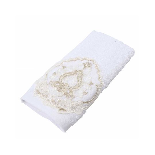 Βαμβακερή Πετσέτα Χειρός με Μοτιφ Εκρού Society 30x50cm Χειρός | 30x50cm Άσπρο