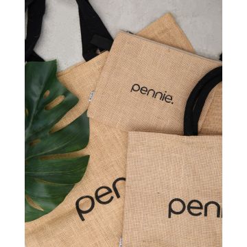 Οικολογική Tote Bag Φυσική Γιούτα Anabella 40x45cm Μπεζ - 