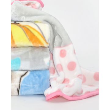 Βρεφική Βελουτέ Κουβέρτα Κούνιας Bear Prince με Ψηφιακή Εκτύπωση 100x140cm Κούνιας (100x140cm) Σιέλ - 