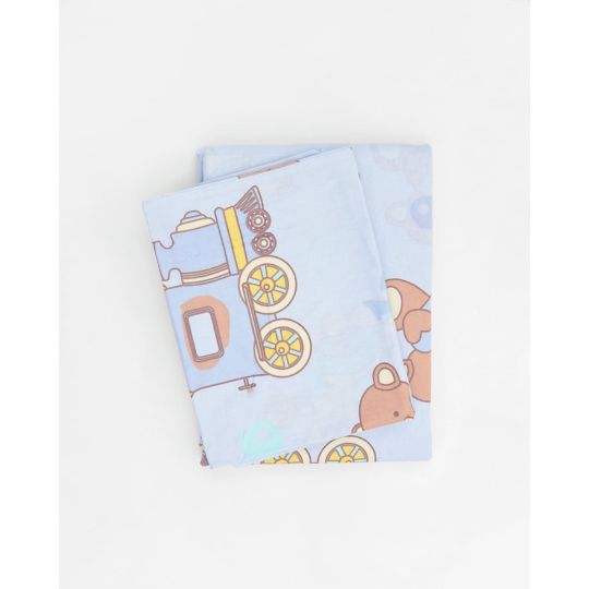 Βαμβακερό Παιδικό Ζεύγος Μαξιλαροθήκες Bears & Planes 50x70cm 50x70cm Σιέλ