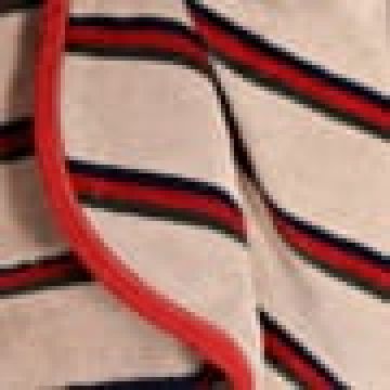 Βαμβακερό Βελουτέ Ζακάρ Παιδικό Πόντσο Πισίνας Ριγέ Μπέζ-Κόκκινο Hicky  One Size (45x50cm) Μπεζ - 