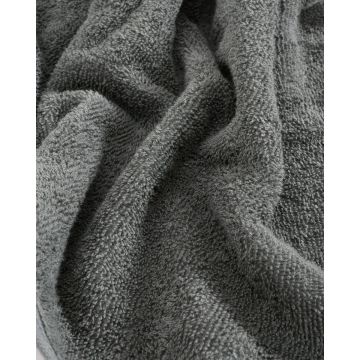 Βαμβακερή Πετσέτα με Κρόσσια Dawn 450gsm σε 3 Αποχρώσεις Λουτρού | 100x160cm Ανθρακί - 