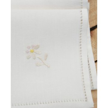 Σετ 4 τεμ Πετσέτες Φαγητού Κέντημα Μαργαρίτα & Αζούρ Bo Maison 42x42cm Εκρού - 