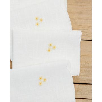 Σετ Πετσέτες Φαγητού 4 τεμ Κέντημα Μαργαρίτα  42x42cm Εκρού - 