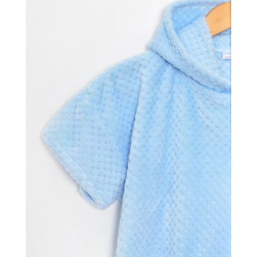 Χειμερινό Παιδικό Πόντσο Coral Fleece με Κέντημα Sweet Dreams Baby 60x65cm One Size (60x65cm) Σιέλ - 