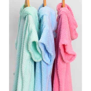 Χειμερινό Παιδικό Πόντσο Coral Fleece με Κέντημα Sweet Dreams Baby 60x65cm One Size (60x65cm) Σιέλ - 