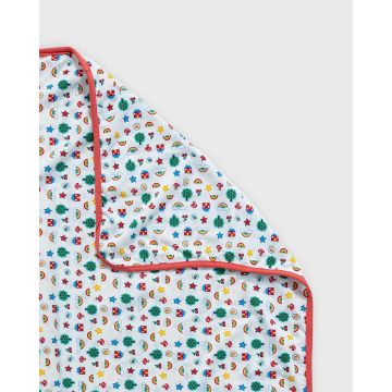 Βρεφική Βαμβακερή Κουβέρτα Λίκνου με Παιδικά Εικονίδια Baby Hug 90x70cm.  Λίκνου (90x70cm) Άσπρο - 