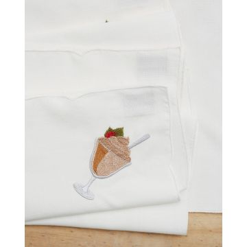 Σετ Πετσέτες Φαγητού 4 τεμ με Κέντημα Παγωτό Ice Cream 40x40cm Εκρού - 