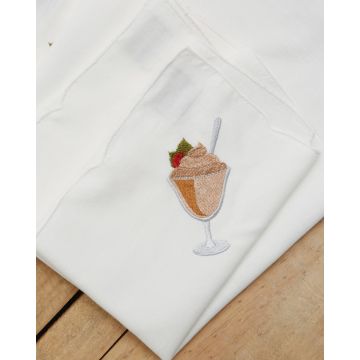 Σετ Πετσέτες Φαγητού 4 τεμ με Κέντημα Παγωτό Ice Cream 40x40cm Εκρού - 