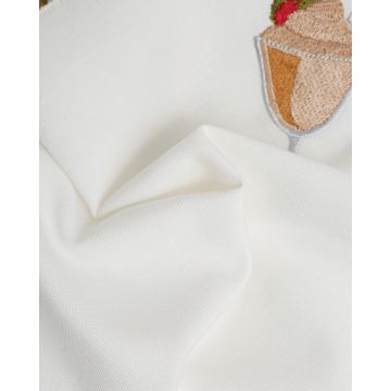 Σετ Πετσέτες Φαγητού 4 τεμ με Κέντημα Παγωτό Ice Cream 40x40cm Εκρού - 