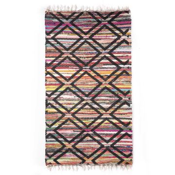 Folklore Βαμβακερό Χαλί Κουρελού Ψηφιακή Εκτύπωση Kerala 90x150cm 90x150cm Multi