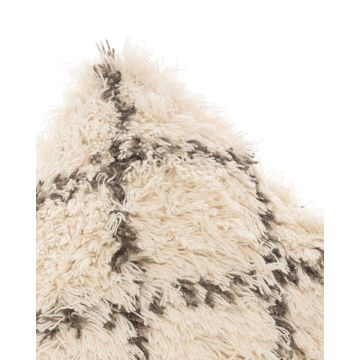 Μάλλινη Boho Διακοσμητική Μαξιλαροθήκη Σχέδιο Τετράγωνα Ravi 45x45cm 45x45cm Εκρού - 