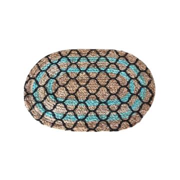 Ψάθα Πλεκτό Οικολογικό Οβάλ Χαλί Εισόδου Γιούτα Gimlet Design 17 50x80cm 50x80cm Μπεζ - 