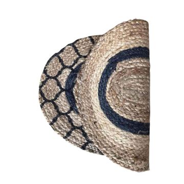 Ψάθα Πλεκτό Οικολογικό Οβάλ Χαλί Εισόδου Γιούτα Gimlet Design 17 50x80cm 50x80cm Μπεζ - 