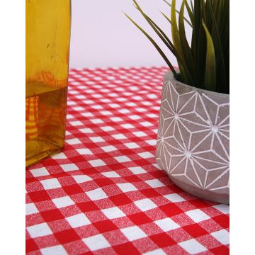 Κόκκινη Καρώ Τραβέρσα Λονέτα Rina 40x130cm Τραβέρσα (40x130cm) Κόκκινο