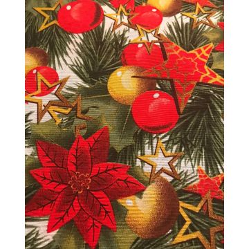 Ύφασμα Χριστουγεννιάτικο Σχέδιο Λονέτα Christmas Garland Φ280cm Multi - 