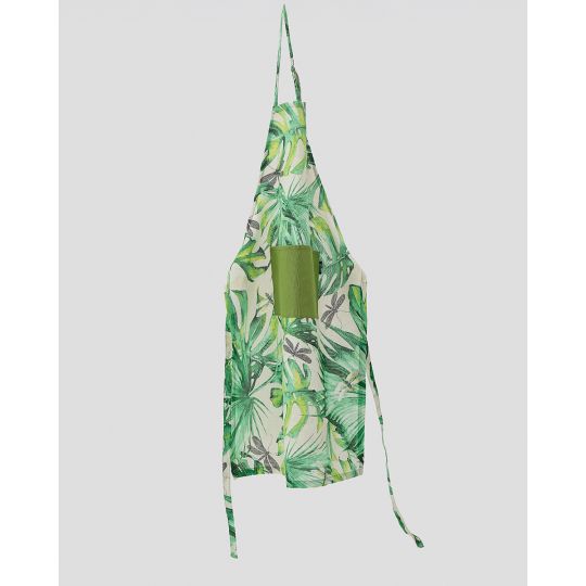 Εμπριμέ Ποδιά Μπούστο με Πράσινη Τσέπη Palmeras Μπούστο (66x96cm)