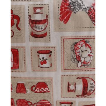 Διακοσμητική μαξιλαροθήκη Red Kitchen με αναπαραστάσεις 40x40cm Κόκκινο - 