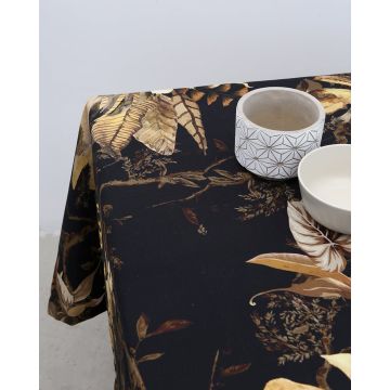 Λινό Εμπριμέ Τραπεζομάντηλο Golden Tropicalia 12 ατόμων (165x280cm) - 