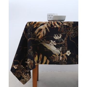 Λινό Εμπριμέ Τραπεζομάντηλο Golden Tropicalia 12 ατόμων (165x280cm) - 