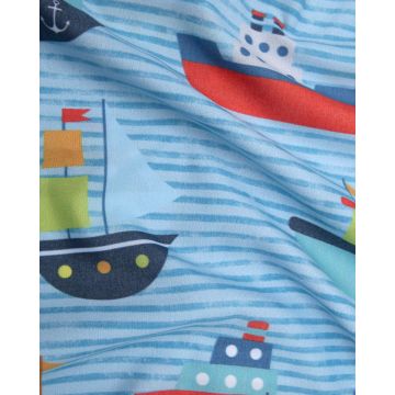 Microsilk Μονή Κομποζέ Παιδική Παπλωματοθήκη Ψηφιακή Εκτύπωση Boats Μονή (160x240cm) Σιέλ - 