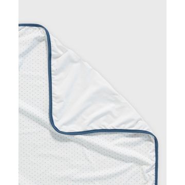 Βρεφική Βαμβακερή Κουβέρτα Λίκνου με Σιέλ Πουά Baby Hug 90x70cm.  Λίκνου (90x70cm) Άσπρο - 