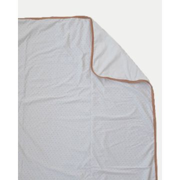 Βρεφική Βαμβακερή Κουβέρτα Λίκνου με Μπεζ Πουά Baby Hug 90x70cm.  Λίκνου (90x70cm) Εκρού - 