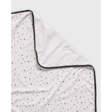 Βρεφική Βαμβακερή Κουβέρτα Λίκνου με Γκρι Αστέρια Baby Hug 90x70cm.  Λίκνου (90x70cm) Άσπρο - 
