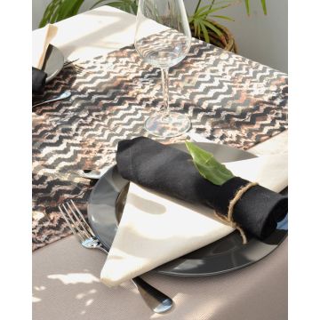 Τραβέρσα Chevron Σχέδιο Verona Verde 40x155cm.  Τραβέρσα (40x155cm) Καφέ - 