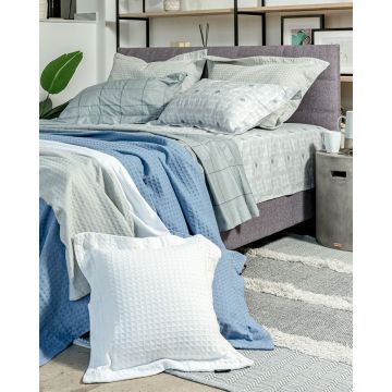 Βαμβακοσατέν Κομποζέ Ζεύγος Oxford Μαξιλαροθήκες Σχέδιο Γκρι-Σκ. Γκρι Καρό Nights 50x70+5cm 50x70 5cm - 