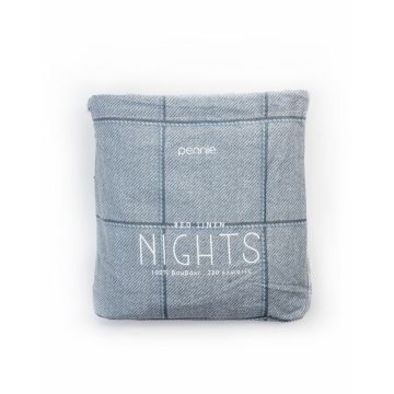 Βαμβακοσατέν Κομποζέ Ζεύγος Oxford Μαξιλαροθήκες Σχέδιο Γκρι-Σκ. Γκρι Καρό Nights 50x70+5cm 50x70 5cm - 