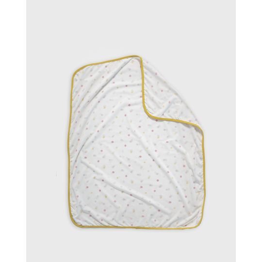 Βρεφική Βαμβακερή Κουβέρτα Λίκνου με Πολύχρωμο Πουά Baby Hug 90x70cm Λίκνου (90x70cm) Εκρού