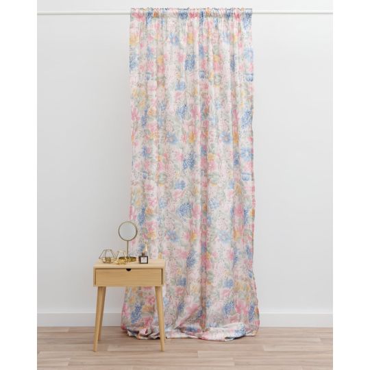 Έτοιμη Ραμμένη Κουρτίνα Floralistas D 140x270cm Στενό Φύλλο (140x270cm) Multi