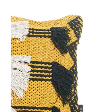 Boho Βαμβακερή Μακραμέ Μαξιλαροθήκη Φιγούρας Vivek 45x45cm 45x45cm Μουσταρδί - 