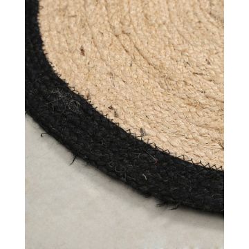 Ψάθα Πλεκτό Στρογγυλό Σουπλά Γιούτας με Φάσα Norah 35cm Natural - 