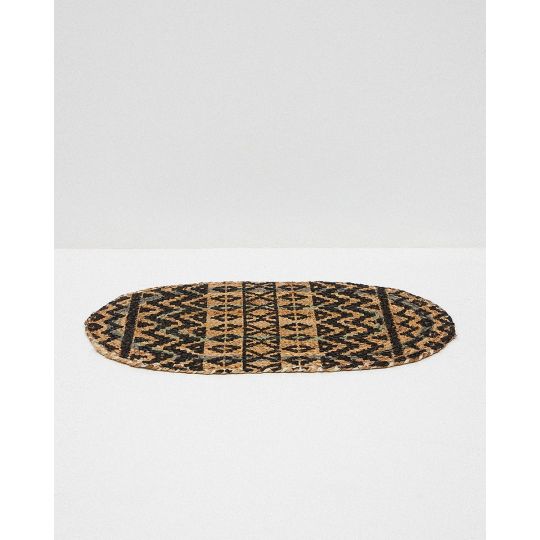 Ψάθα Πλεκτό Οικολογικό Οβάλ Χαλί Εισόδου Γιούτα Gimlet Design 1 50x80cm 50x80cm Μπεζ