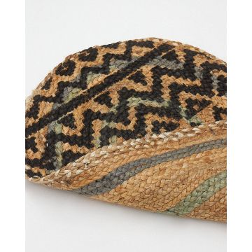 Ψάθα Πλεκτό Οικολογικό Οβάλ Χαλί Εισόδου Γιούτα Gimlet Design 1 50x80cm 50x80cm Μπεζ - 