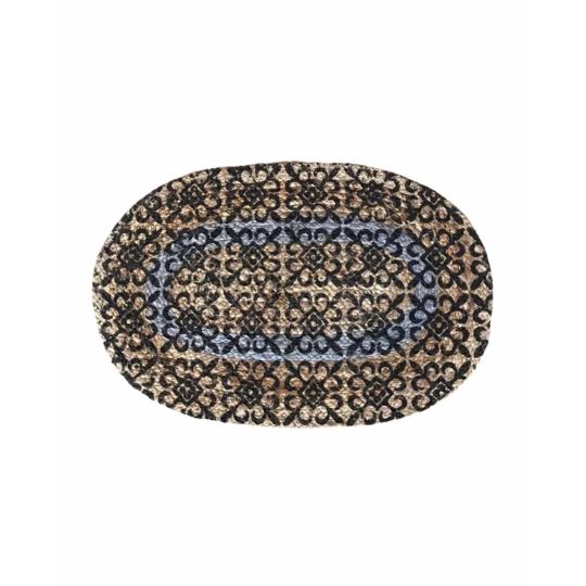 Ψάθα Πλεκτό Οικολογικό Οβάλ Χαλί Εισόδου Γιούτα Gimlet Design 7 50x80cm 50x80cm Μπεζ