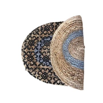 Ψάθα Πλεκτό Οικολογικό Οβάλ Χαλί Εισόδου Γιούτα Gimlet Design 7 50x80cm 50x80cm Μπεζ - 