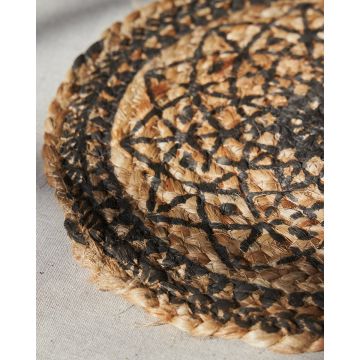 Ψάθα Στρογγυλό Πλεκτό Οικολογικό Σουπλά Γιούτας Gimlet Design 2 Φ30cm Διάμετρος 30cm Μπεζ - 